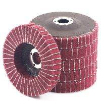 6PCS 4 Inch 240 Grit Red Nylon Fiber Flap Discs with Sandpaperperfect for Paint Remove Stainless Steel Tube Polishing