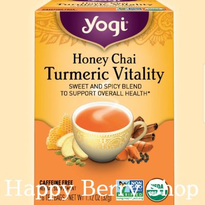 ชา YOGI ORGANIC HERBAL TEA 🍃⭐Honey Chai Turmeric Vitality⭐🍵 ชาโยคี ชาสมุนไพรออแกนิค ชาเพื่อสุขภาพ จากอเมริกา🇺🇸 1 กล่องมี 16 ซอง