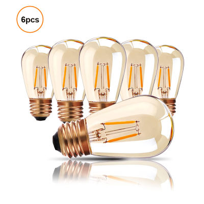 Vintage Led Filament Bulb E27 1W S14 Amber Glass ST45 Dimmable LED bulb Warm Yellow 2200K Edison Light Lamp For String Lighting