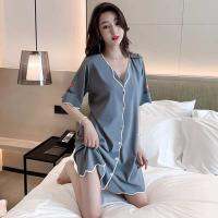 an versn ghtdress female summer th ice silk sexy if cardigan summer jama gray --SY2381❈