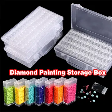 124 Grids Diamond Painting Box, Art Craft Storage Containers, Mini