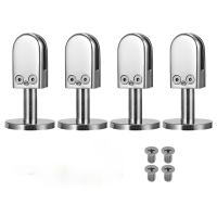 4 PCS Glass Clamps 304 Glass Bracket Adjustable Glass Clip 8mm Glass Shelf Clamp Holder Glass Panels with 40mm Rod