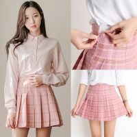 【CC】⊙﹍  Waist Short Pleated Skirt Skirts Womens Tennis Korean Pink