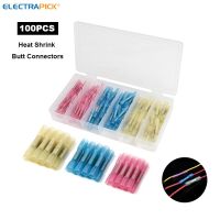 [HOT QAA,JXHKLWW 121] ELECTRAPICK 100Pcs Heat Shrink Terminals Solder Connectors Waterproof Electric Wire Connectors Insulated Crimp Butt Splice