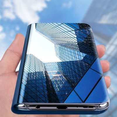 （SPOT EXPRESS）กระจกเงาสุดหรูดูสมาร์ทเคสแบบฝาพับสำหรับ Samsung Galaxy A50 GalaxyA50 50 SM A505F A505ต้นฉบับ Magnetic Fundas ฝาหลังโทรศัพท์