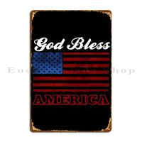 Lupeishop Ultra Comfortable God Bless America Metal Plaque Poster Perfect For Bar, Cave,And Character Classic Wall Decor Breathable, Lightweight,And Durable Top Home Decoration Popular Tin Sign Poster