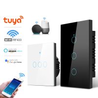 Tuya Smart Life Light Switch WiFi Touch Sensor Smart Switch App Remote Control No Neutral Wire 110V 220V For Alexa Google Home