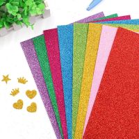 A4/A5 10pcs DIY Foamiran Glitters Foam Paper Kraft Sponge Paper Gold Powder Glitter Handmade Paper Crafts Wedding Party Supplies Adhesives Tape