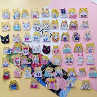 60pcs/lot  Japanese anime brooch Harajuku acrylic cartoon girl brooch anime character student badge Fashion Brooches Pins