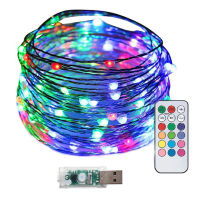 USB Powered LED Copper Wire Fairy String Lights 12 Modes 12 Colors Changing DIY String Lamp for Home Wedding Party Holiday Decor