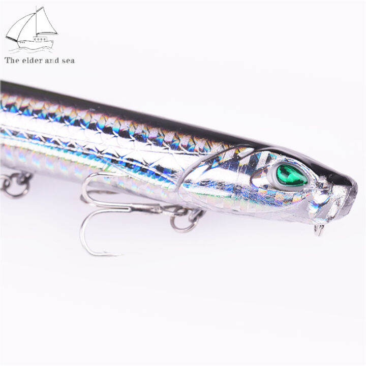 ผู้สูงอายุทะเล10cm18g-เหมือนจริงประดิษฐ์ฮาร์ดเหยื่อหล่อยาว-topwater-ลอยตกปลาล่อเหยื่อด้วยตะขอแหลม