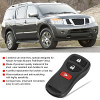 3 ปุ่ม Keyless Entry กุญแจรถระยะไกล กุญแจรถทดแทน รีโมทคอนโทรล Key Case Fit สำหรับ Nissan Armada Murano Pathfinder Versa KBRASTU15