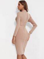 BEAUKEY-Vestido Capqui De Mangas พารามัลเฮอร์ Fino Tadas Vestido Bodycon Midi Vestidos Vestidade Vestidade Vestido Vestido Vestido Vestido Vestido Vestido Vestido Vestidade XL 2023