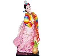 traditional Korean Resin Doll 30CM Exquisite Hanbok Dolls For Home Decoration Korean Folk Doll Statuette Dolls Art Crafts ZL234