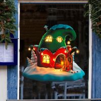 Cartoon Fairy Hat Christmas Decoration Lovely House Window Sticker Art PVC Vinyl Wall Decals Fashion New Year Home Decor
