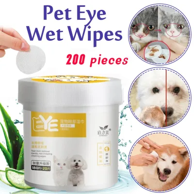 Cat Glasses Cleaning Wipes Dog Cat Pet Cleaning Wipes Portable Wet Towels For Pets Ear Stain Remover Wipes Eye Tear Stain Remover Wipes