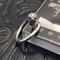 [TOP] Chrome Heart S925 Silver Raised Nail Open Ring Classic Couple Style