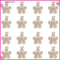 XUESHE 20pcs แผ่นชุบทอง กลีบดอกไม้5ทรงเสน่ห์ ทองเหลืองเบิ้ล 9mm ครับ ดอกไม้สวยงาม เครื่องประดับเพชรสวิสรูปดอกไม้ รูปร่างดอกไม้รูปร่าง เครื่องประดับเพชรสวิส ทำเครื่องประดับ DIY