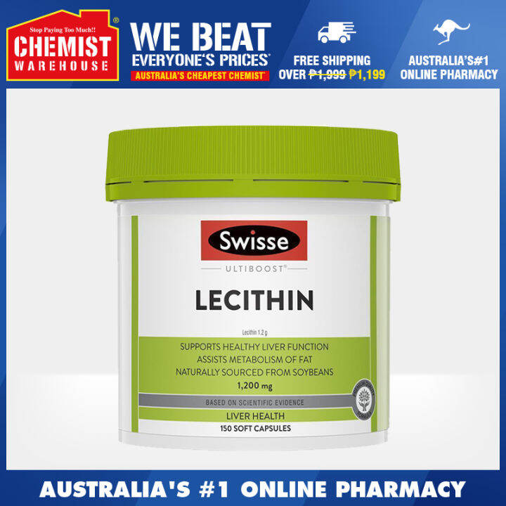 Swisse Ultiboost Lecithin 1200mg 150 Capsules Support Liver Health And