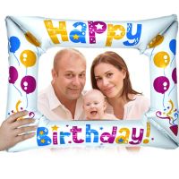 1pc photo frame aluminum film balloon birthday birthday photo prop balloons baby baptism party decoration  Polka dot ball Pipe Fittings Accessories