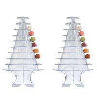 2X 10 Tiers Macaron Tower Macaroon Display Stand Baby Shower Birthday Party Cake Decorating Supplies Transparent