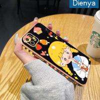 เคส Dienya สำหรับ OPPO เคส A16E A16K ลายการ์ตูนเด็กผู้หญิงชานมใหม่กรอบสี่เหลี่ยมเคลือบพื้นผิวเคสนิ่มซิลิกาเจลกันกระแทกเคสมือถือรวมทุกฝาครอบป้องกันเลนส์กล้องถ่ายรูป