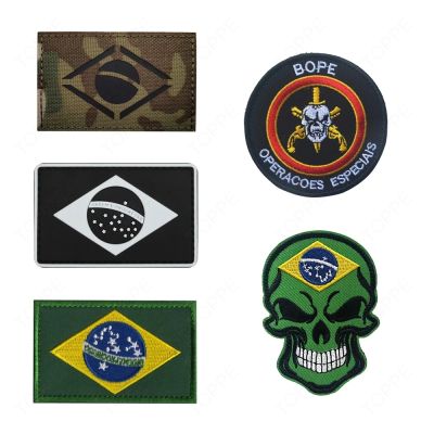 【YF】♈✴  Brazil Flag Embroidered Multicam Patches Applique badges