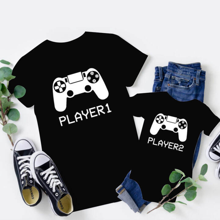 in-stock-player1-player2-video-game-เสื้อแม่ลูกเสื้อแขนสั้นหน้าร้อน-2022-สไตล์ยุโรปและอเมริกา