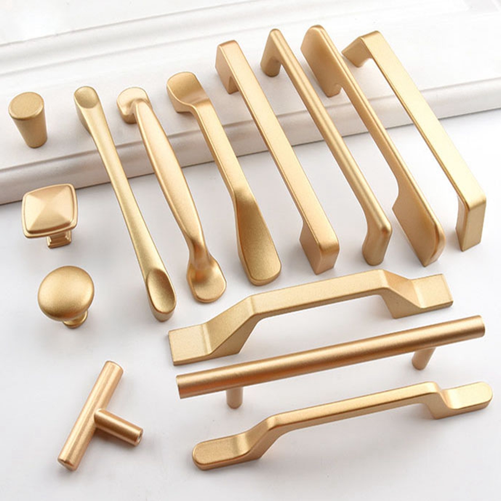 Multi styles Furniture Handle Hardware Matte Gold Cabinet Handles European Style Drawer Knobs Kitchen Cupboard Pulls