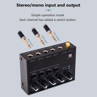 4/6 Channel Ultra Low Noise Stereo Line Mixer Mini Professional Sound Mixer Power Supply DC5V Easy Operation Audios Mixer