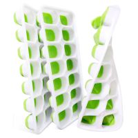 3 pcs Square Ice Cubes Tray Reusable Silicone 14-Ice Cube Molds with Spill-Resistant Removable Lid Flexible and Odorless Ice Maker Ice Cream Moulds