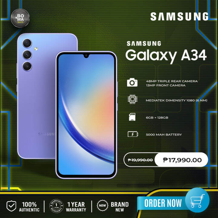 Samsung Galaxy A34 8Gb+128Gb | 8Gb+256Gb | Lazada PH