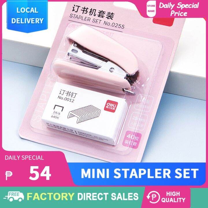 Portable Mini Stapler Set Small with Bala for Stationery School Office