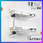 Kệ gia vị inox 304 KOSKO xoay 180 độ 2 tầng dễ dàng lắp đặt không cần gọi thợ Kệ gia vị Kệ nhà bếp đa năng