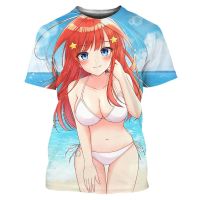 Quintessential Quintuplets เสื้อยืดเซ็กซี่อะนิเมะสาว 3D พิมพ์ผู้ชายแฟชั่นพลัสขนาดเสื้อยืดเด็กเสื้อยืดเสื้อผ้าด้านบน XS-5XL