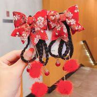 【cw】 Little Hair Chinese Bow Shaped with Braids Pendants Clip Pins Photography Prop Barrettes 【hot】