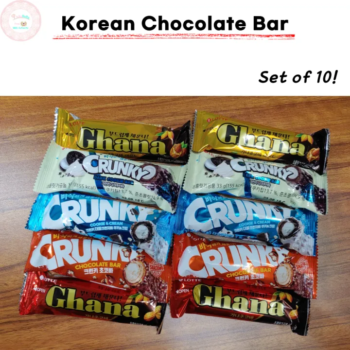 Lotte Korean Chocolate Bar Ghana Chocolate Bar Crunky Chocolate Bar