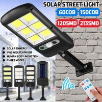 60COB/150COB/120SMD/213SMD LED Solar Lamp Wall Street Light with Holder Super Bright Radar PIR Motion Sensor for Outdoor Garden