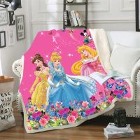 Disney Snow White Cinderella Aurora Princess Plush Throw Blanket Warm Soft Sherpa Fleece Blanket Double Layer Childrens Blanket