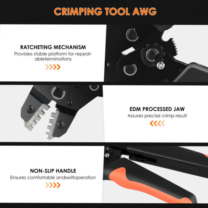 awg28-18เครื่องมือจีบคีมเฟืองกดเข้าด้วยกัน0-08-1-0mm-jst-มือจับสำหรับ2-54มม-3-96มม-kf2510ฯลฯตัวเชื่อมต่อ-atx-eps-pcie-sata