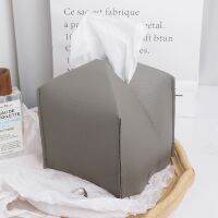 ✙ Universal Car Leather Tissue Box Interior Organizer Home Desktop Foldable Napkin Holder Tissue Storage Box Container