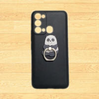 Phone Case For Itel Vision 3 2S 2 1 Plus A26 A37 A49 A56 Pro A58 S16 P36 P37 A17 A23 A27 LTE A33 P17 P38 3D Cute Sit Panda Finger Ring Stand Holder Soft TPU Cover