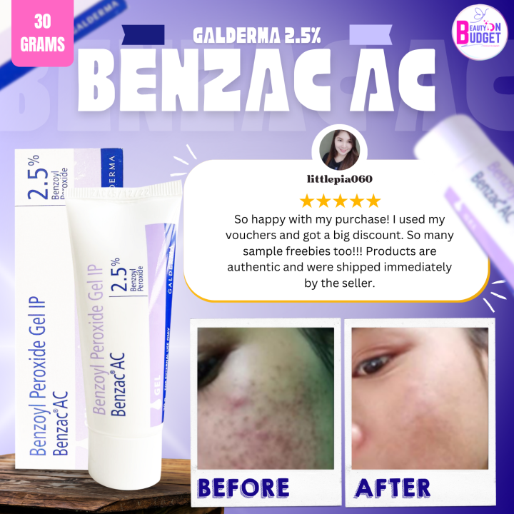 EXP DATE 03/2025 Benzac AC 2.5 Benzoyl Peroxide Gel IP 30G Lazada PH