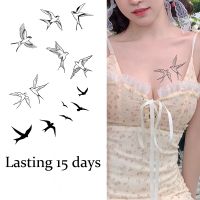 Juice Tattoo Sticker Long Lasting 15 Days Bird Design On Chest Leg Arm Waterproof Sweat Proof Fake Tattoo