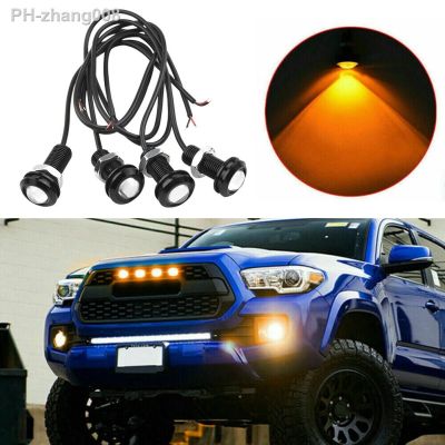 ﹍❅♧ 4pcs LED Grille Lighting Kit Auto Truck Light For Ford SUV Raptor SVT-Style Universal Amber Car Grille Lighting Kit