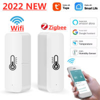 Tuya Wifi ZigBee สมาร์ทอุณหภูมิเซ็นเซอร์ความชื้นในร่มกลางแจ้งไฮโกรมิเตอร์เครื่องวัดอุณหภูมิเครื่องตรวจจับ Alexa Home SmartLife