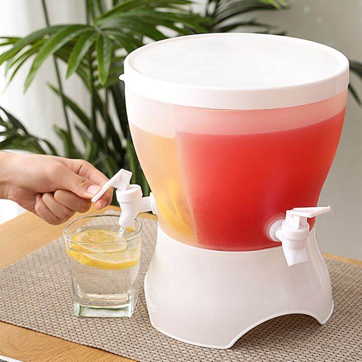 {Fun cup} 3 in 1 Juice Jug With Faucet Tap Rotating Fruit Teapot Cold