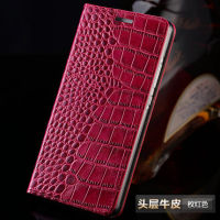 Genuine leather Book flip case For samsung galaxy note 10 plus lite crocodile texture Leather For samsung a71 a40 a9 s10 lite s9