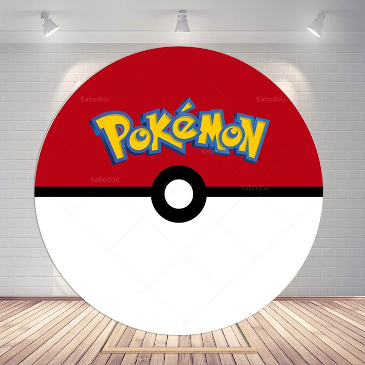 pikachu-pokemon-backdrops-round-covers-girls-kid-birthday-party-background-decoration-baby-shower-pocket-monster-circular-poster