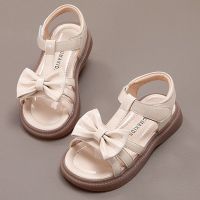 Childrens Sandals for Girls Cute Bowknot Pink Princess Shoes Fashion Soft Bottom Anti Slip Baby Shoes Casual Beach Flat Sandals